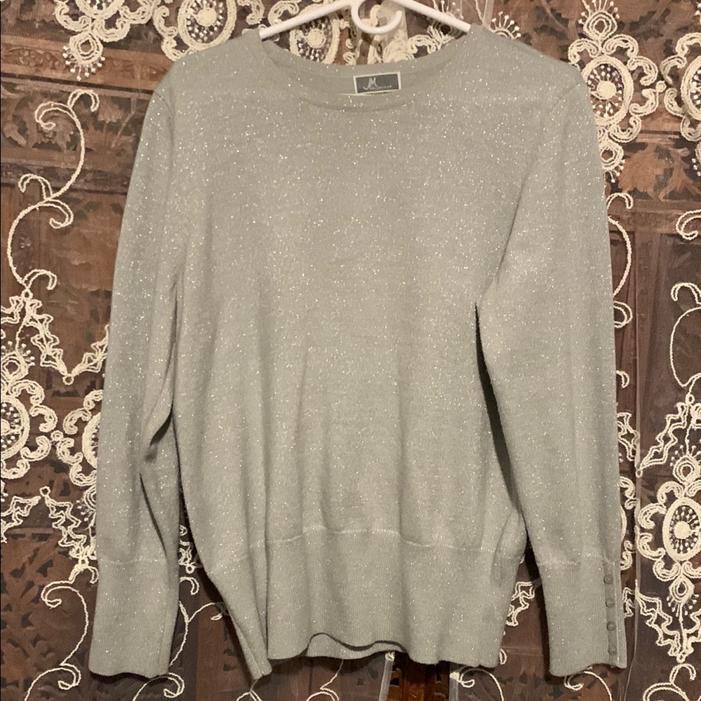 JM Collection Gray Crewneck Sweater